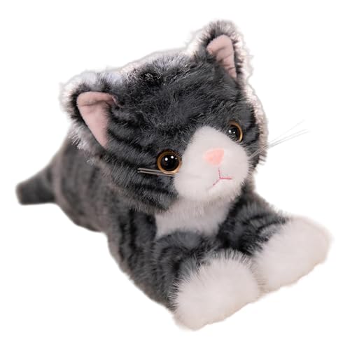 zwxqe Kitten Stuffed Animal, Simulation Cat Plush Toy, Soft Kitten Stuffed Pillow, Soft Stuffies Animal for Gifting, Huggable Plush Cat for Children (40x10x15cm) von zwxqe