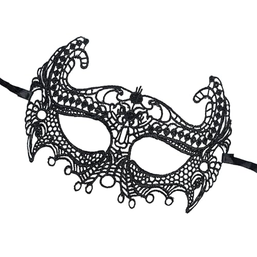 zwxqe Lace Schwarz Augenmaske,Elegante Gesichtsmaske Augenklappe für Mädchen Damen Teenager | Augenmaske für Party Cosplay Bühnenauftritte Halloween Weihnachten zwxqe Lace Schwarz Augenmaske,Elegante Gesichtsmaske Augenklappe für Mädchen Damen Teenager | Augenmaske für Party Cosplay Bühnenauftritte Halloween Weihnachten von zwxqe
