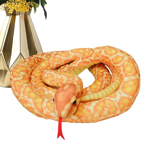 zwxqe Large Cartoon Snake Plush, Snake Plush for Couch, Prank Prop Plush Snake, Soft Snake Toy for Bed, Fake Snake Toy for Home, Giant Plush Snake for Room, Funny Snake Plush Animal von zwxqe