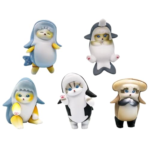 zwxqe M ofusand Shark Samenyan, Anime Figur Modell für Display, Anime Cat Character Action Figur, Dekorative Anime Figur Modell Spielzeug für Bücherregal, Nachttisch, Couchtisch Verwendung von zwxqe