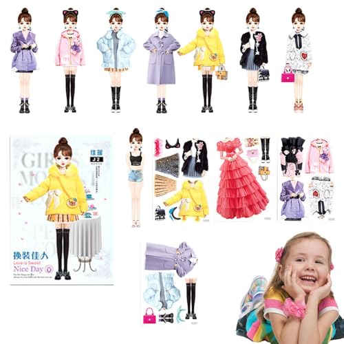 zwxqe Magnetic Dress Up Dolls, Princess Doll Magnetic Activity Book, Pretend Dress Up Dolls, Magnetic Dress Up Sticker Book, Dress Up Activity Book For Kids, Magnetic Princess Doll Play Set, von zwxqe