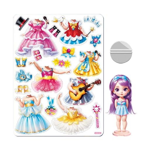 zwxqe Magnetische Puppe Dress Up Kits, Kostüm Kleid Magnetische Puppen, Magnetische Prinzessin Papierpuppen Magnetische Papierpuppen Ausschnitte, Kreative Mode Ankleidepuppen, Magnetische Kleidung für von zwxqe