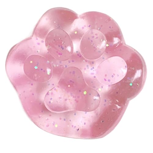 zwxqe Paw Squeeze Toys, Cat Paw, Stress Relief Desktop Ornament Plaything, Cute and Fun Sequins Pinching Plaything, 1.57x1.57 Inches Elastic Squeeze Toys for Kids and Adults von zwxqe