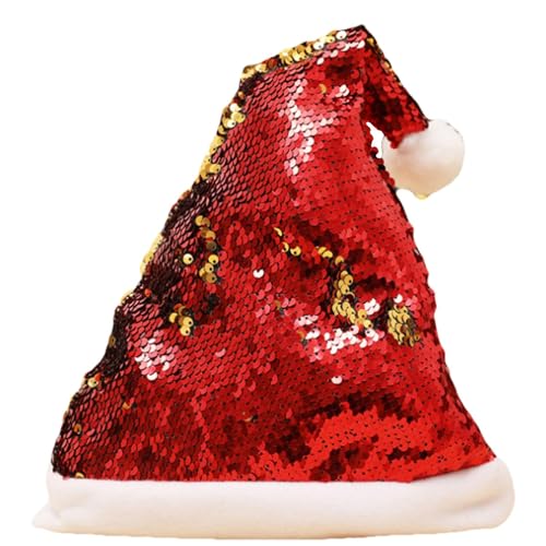 zwxqe Reversible Sequin Santa Hat, Christmas Sequin Hat, Glitter Santa Hat, Kids Sequin Santa Hat, Adult Sequin Christmas Hat, Double-Sided Santa Hat, Holiday Sequin Hat, Sparkling Christmas von zwxqe