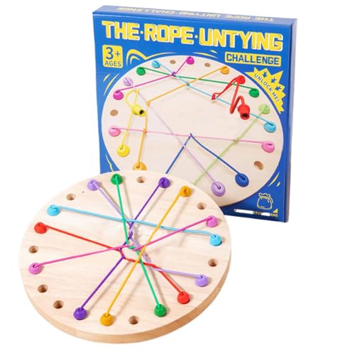 zwxqe Rope Puzzle Game, Interactive Untangling Rope Challenge Board Game, 8.74 Inches Educational Lacing Strategy Toy for Kids & Adults, Fun Brain Teaser Ages 3+ von zwxqe