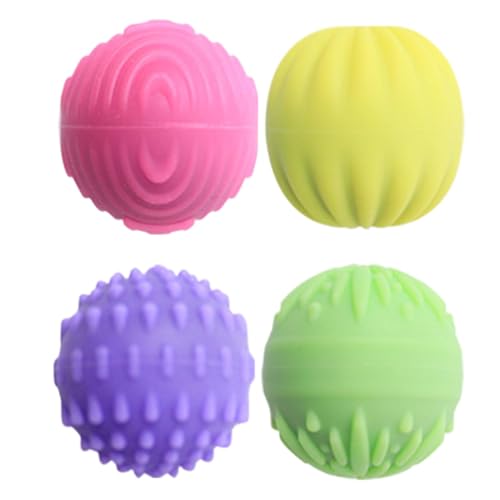 zwxqe Sensory Toys, Kids Stress Relief Balls, Sensory Fidget Balls, 4X Stress Relief Textured Fidget Toys, 1.06x1.14 Inches Quiet Bouncing Plaything for Kids Student Classroom von zwxqe