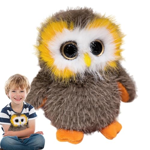 zwxqe Small Stuffed Animals | Owl Stuffed Animal | Cute Big Eyed Stuffed Owl, Comfortable Owl Decoration, Portable Owl Stuffed Toy, Big Eyed Plush Owl, Owl Stuffed Animal for Halloween von zwxqe