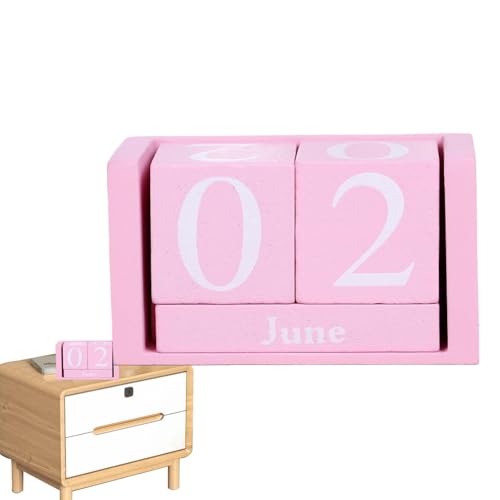 zwxqe Wooden Calendar Blocks, Rustic Desktop Month and Date Display, Farmhouse Style Desk Accessories, Perfect for Teachers, Students, and Classroom Decor, Functional Wooden Calendar von zwxqe