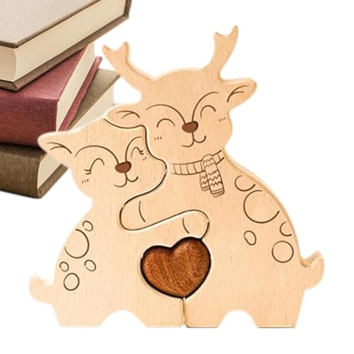 zwxqe Wooden Puzzles for Adults, Safe Educational Jigsaw Puzzles in Moose Shape, Unique Wooden Puzzle with Artistic Design Family, Friends, and Colleagues von zwxqe